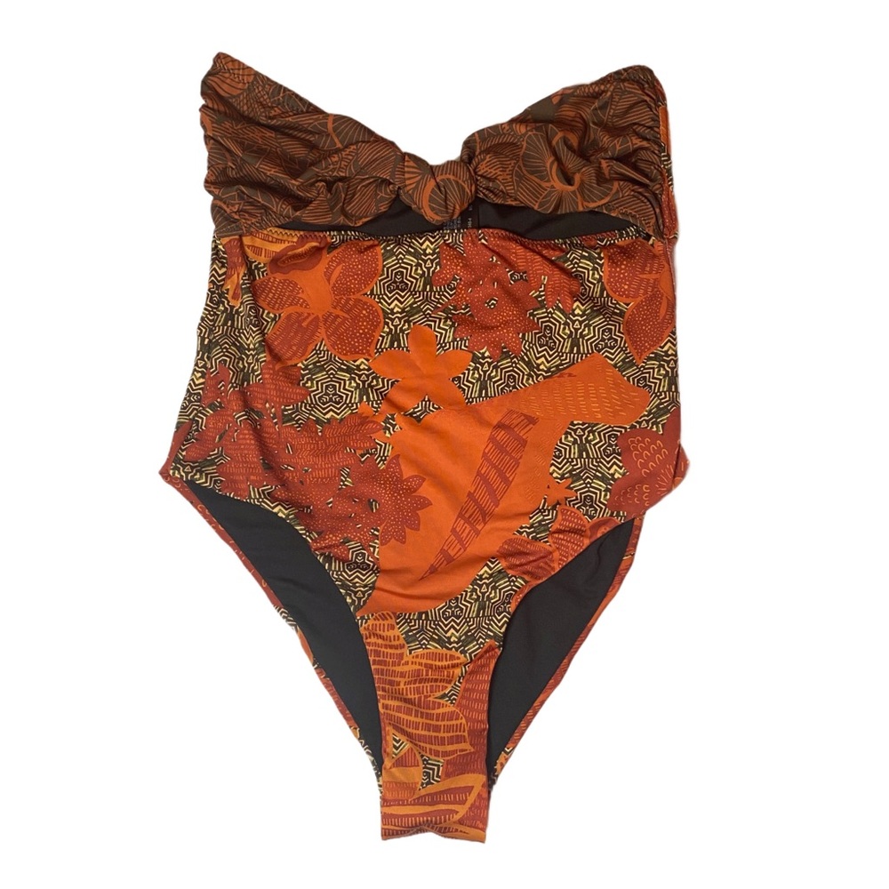 NWT Zara Orange and Brown Hues Patterned One Piece Size M